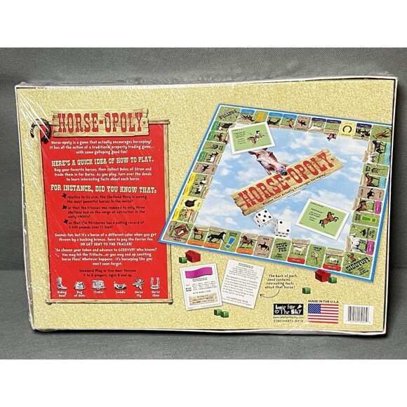 Horse-Opoly Board Game by Late For The Sky NEW-SEALED Horseopoly-Monopoly Game - Picture 2 of 9